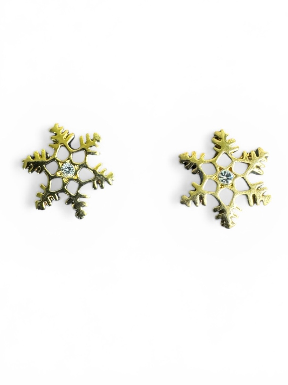 Avon Gold Snowflake Stud Earrings